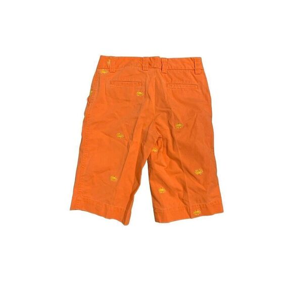 j crew womens orange yellow crab print chino city fit bermuda Jean shorts 2 xs - Picture 2 of 6